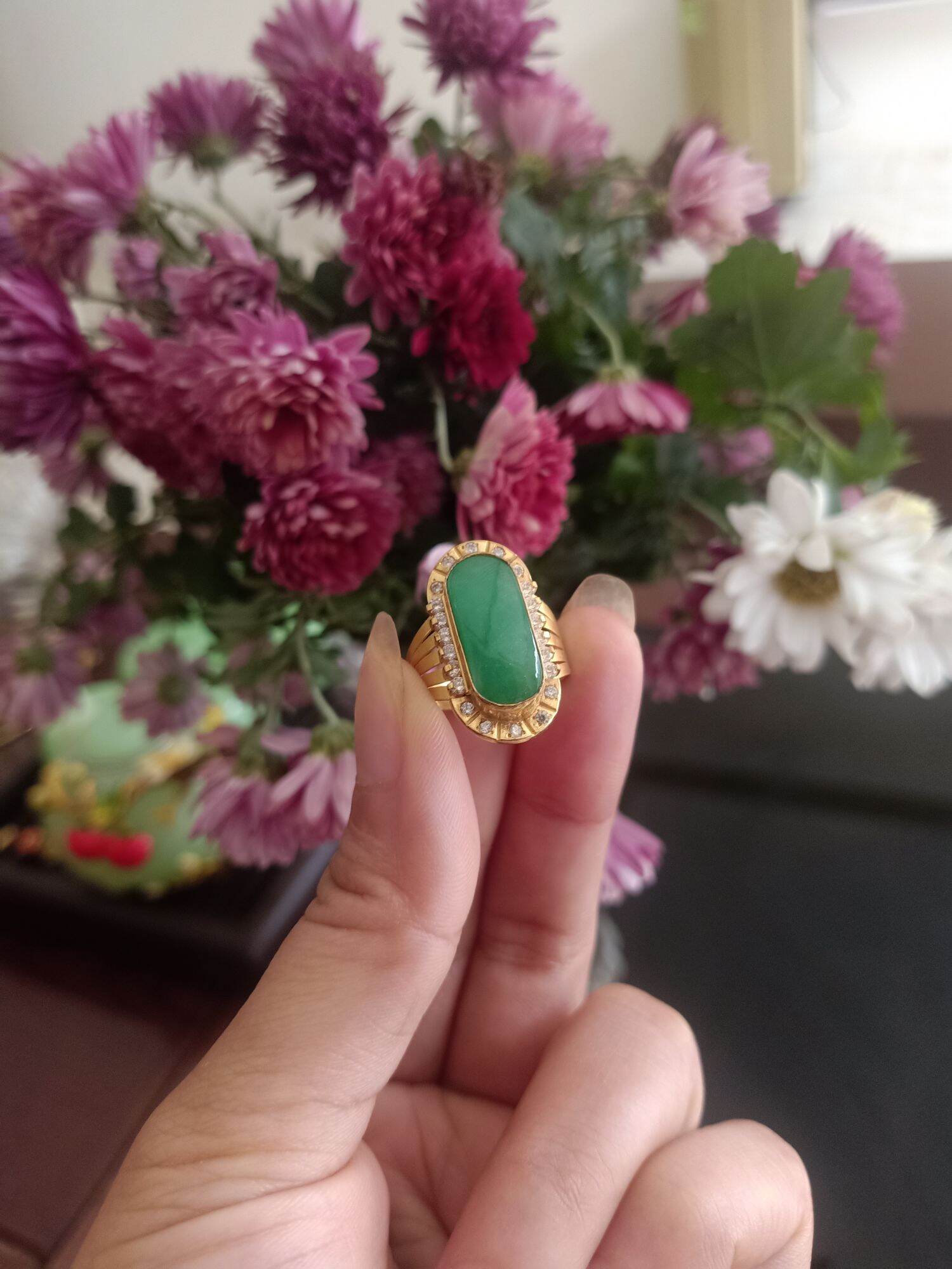 nhẫn đá cẩm thạch nữ