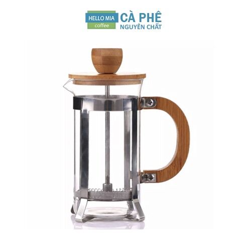 Bình pha cà phê French press tay cầm gỗ 350ml