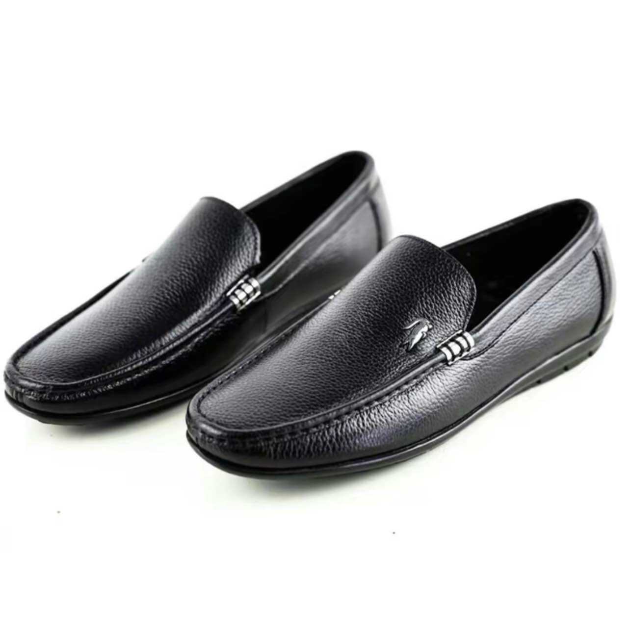 Giày lười nam da bò cao cấp, giày lười mọi nam logo cá sấu ,đế cao su êm chân khâu đế chắc chắn Bảo Hành 1 năm