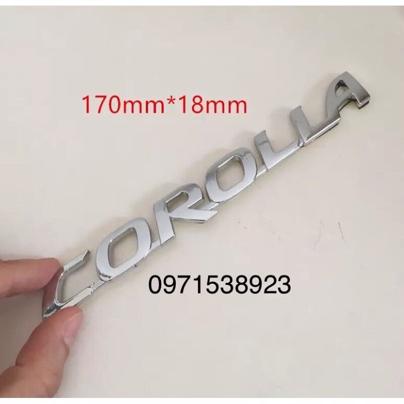 logo chữ COROLLA ALTIS dán đuôi xe