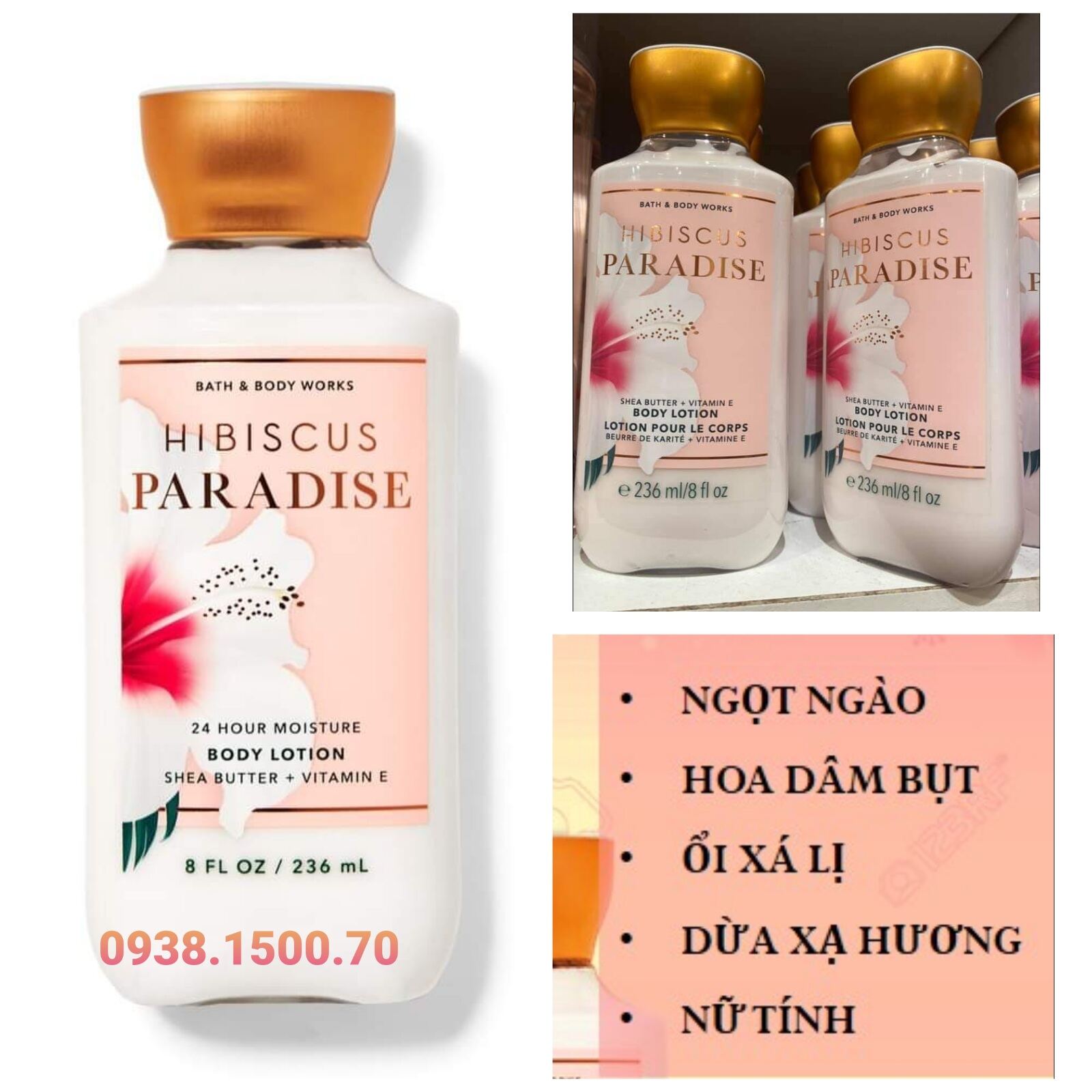 SỮA DƯỠNG THỂ HƯƠNG NƯỚC HOA Bath & Body Works Hibiscus Paradise 24h
