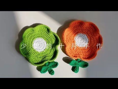 Lót Ly hình hoa bằng len - Lalahome.craft