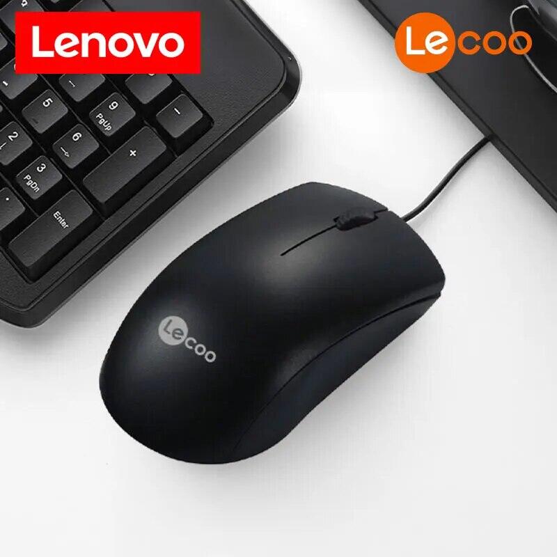 Chuột có dây Lenovo Ms100 Chuột máy tính quang học 3 nút 1000 Dpi Thiết kế tiện dụng có dây USB