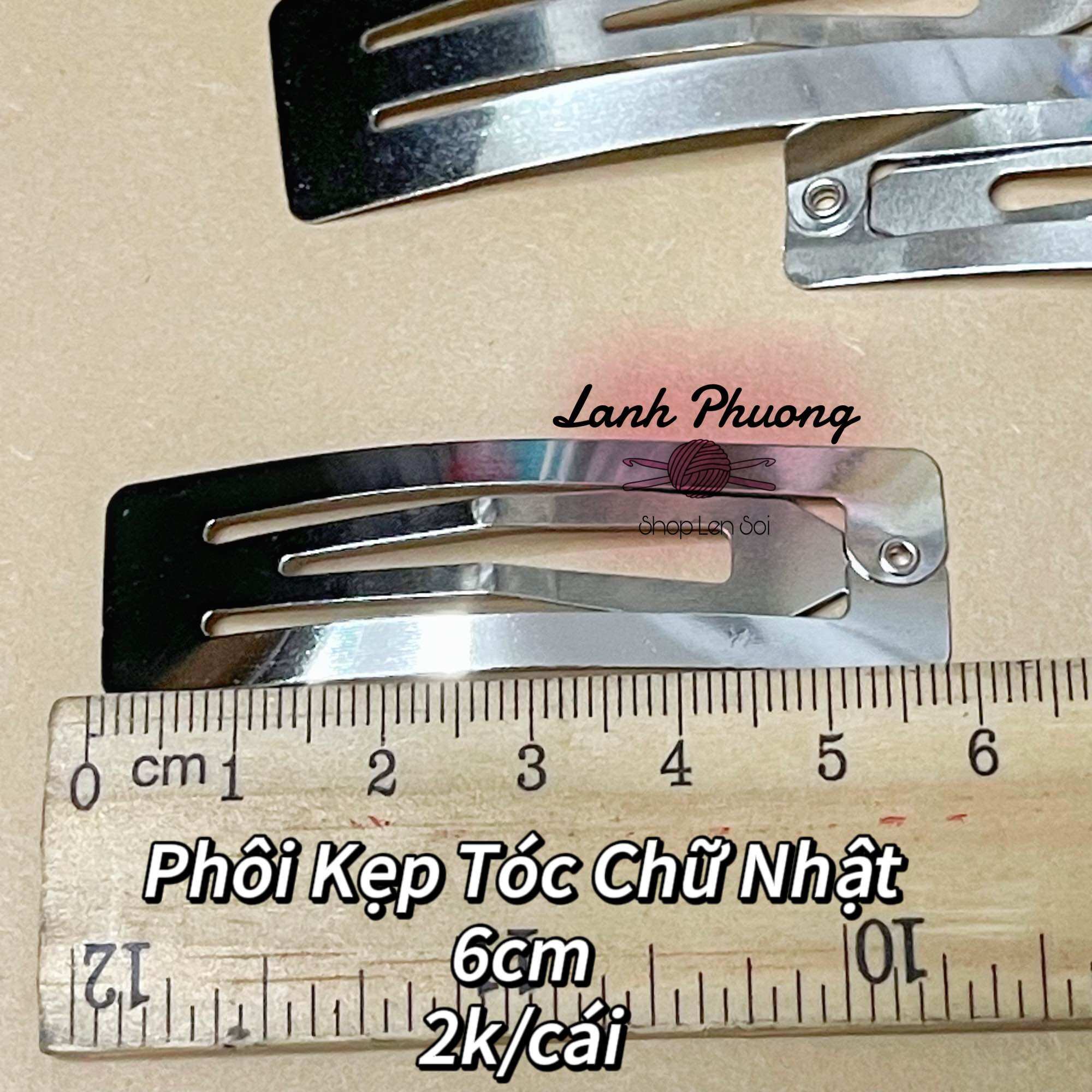 Phôi Kẹp Tóc Chữ Nhật (1cái)