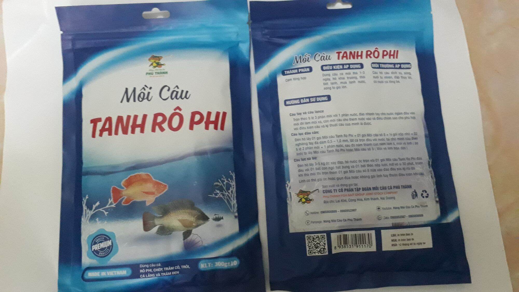 Mồi Câu Cá Phú Thành TANH RÔ PHI (gồm 2 gói),Vị mồi chuyên dùng để câu Cá Rô Phi