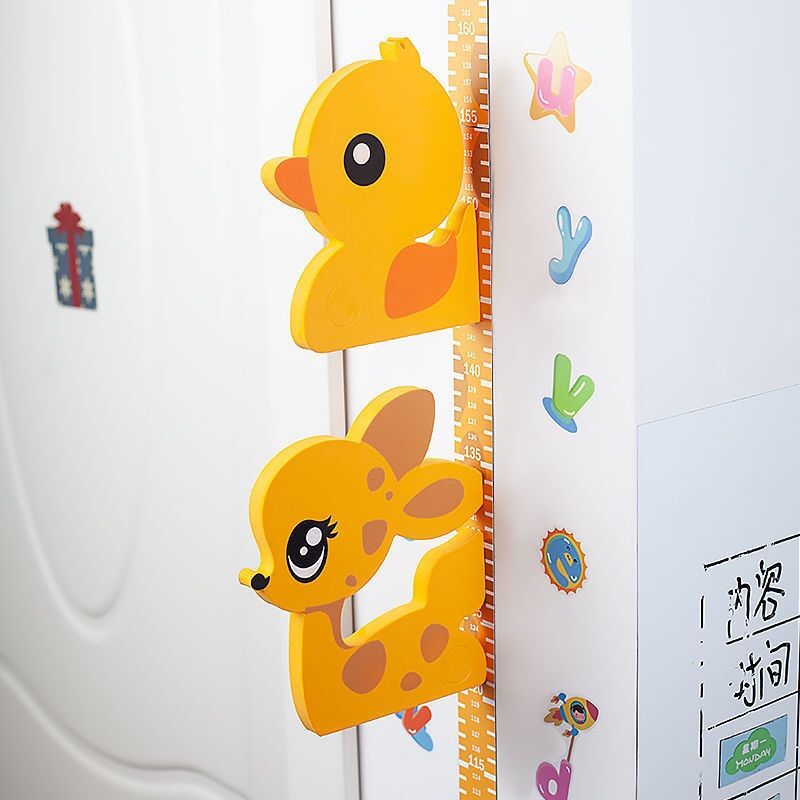 Thước decal, Miếng Dán Tường, đồ chơi decal dán tường đo chiều cao 3D gắn tường cho bé họa tiết đáng yêu