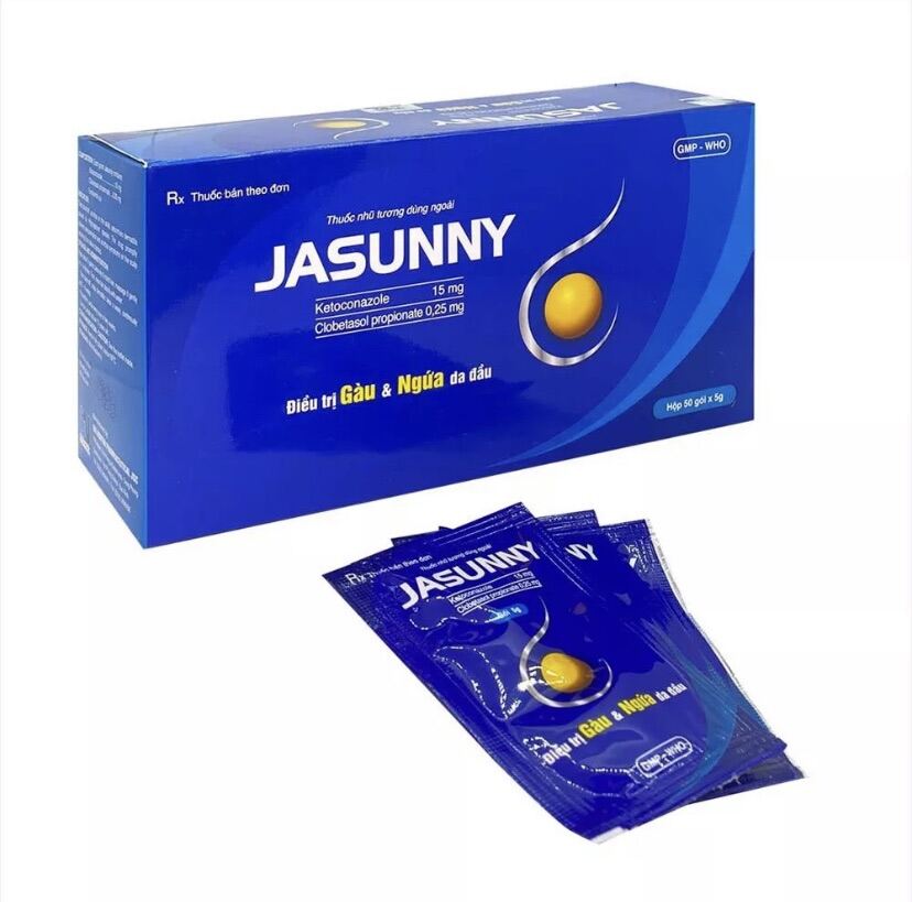 Combo 10 gói Jasunny - gàu ,viêm tiết bã nhờn da đầu