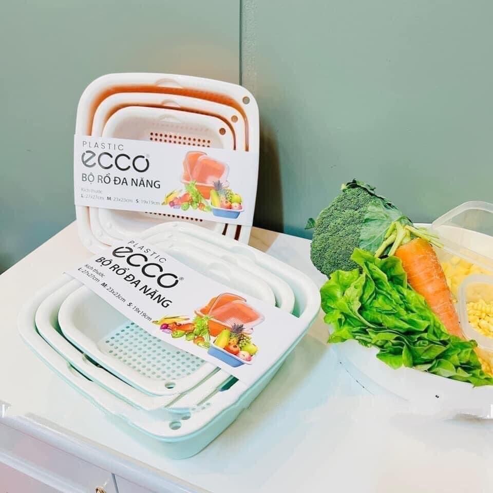 Bộ 3 rổ + thau đa năng ecco