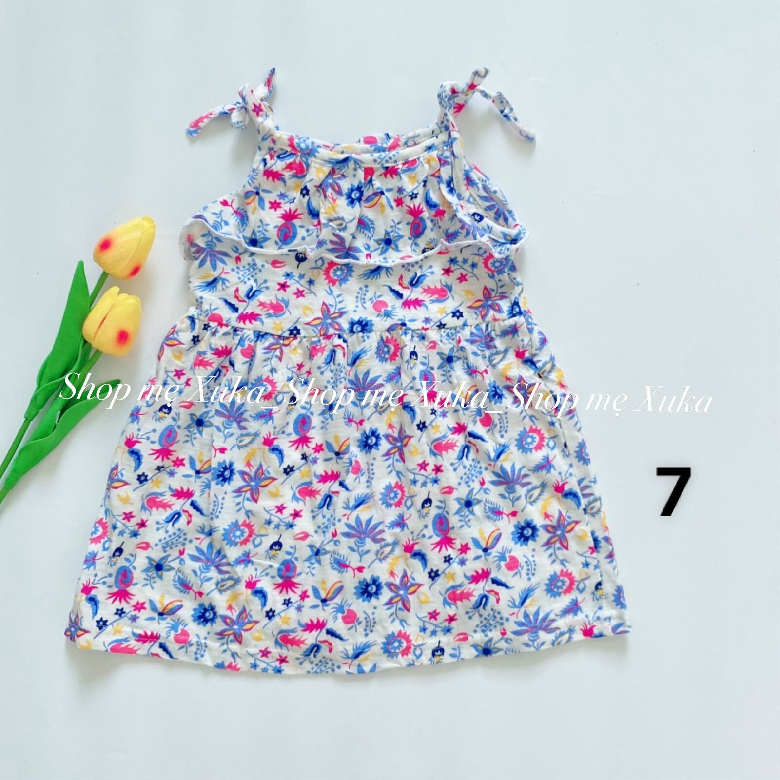 Váy 2 dây thắt nơ bé gái Jumping Beans