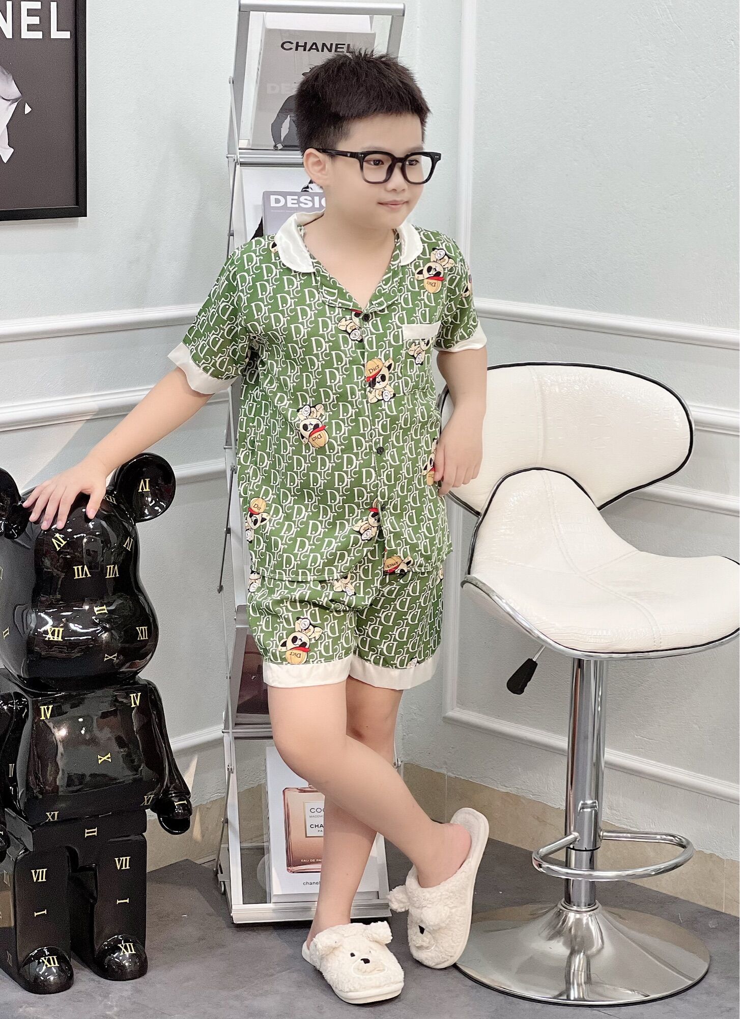 Bộ ngủ pijama đôi cho mẹ và bé trai, bé gái chất lụa mango