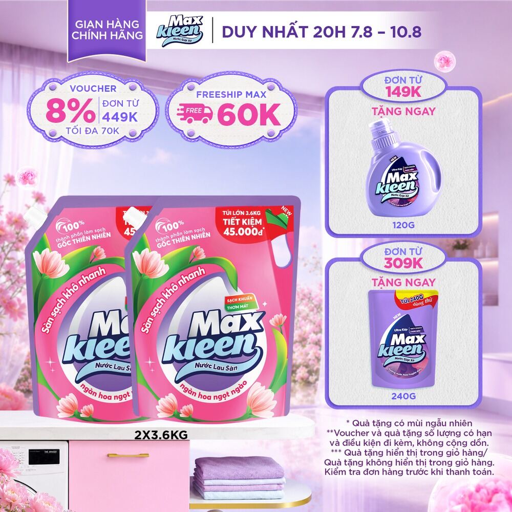 Combo 2 Túi Nước Lau Sàn MaxKleen 3.6kg