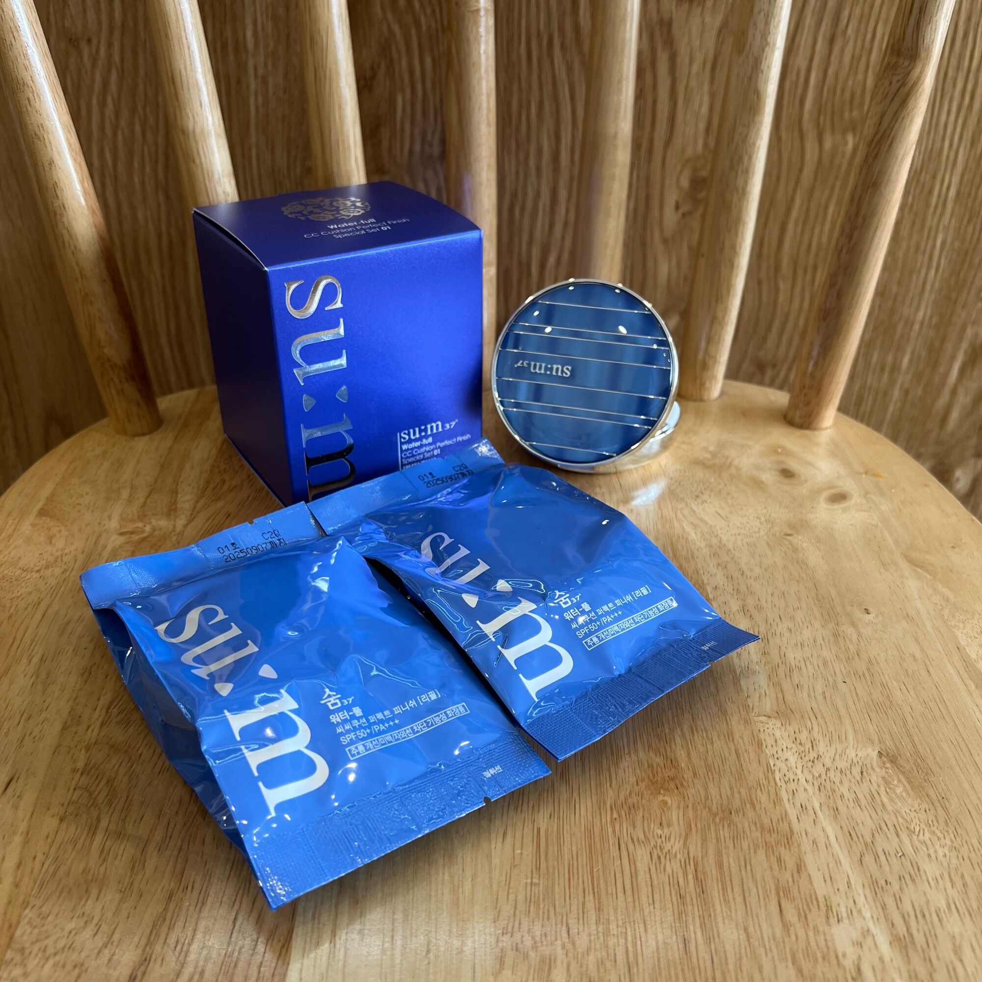 Sét Phấn Nước Sum Xanh Su:m37 Water Full CC Cushion Perfect Finish kiềm dầu
