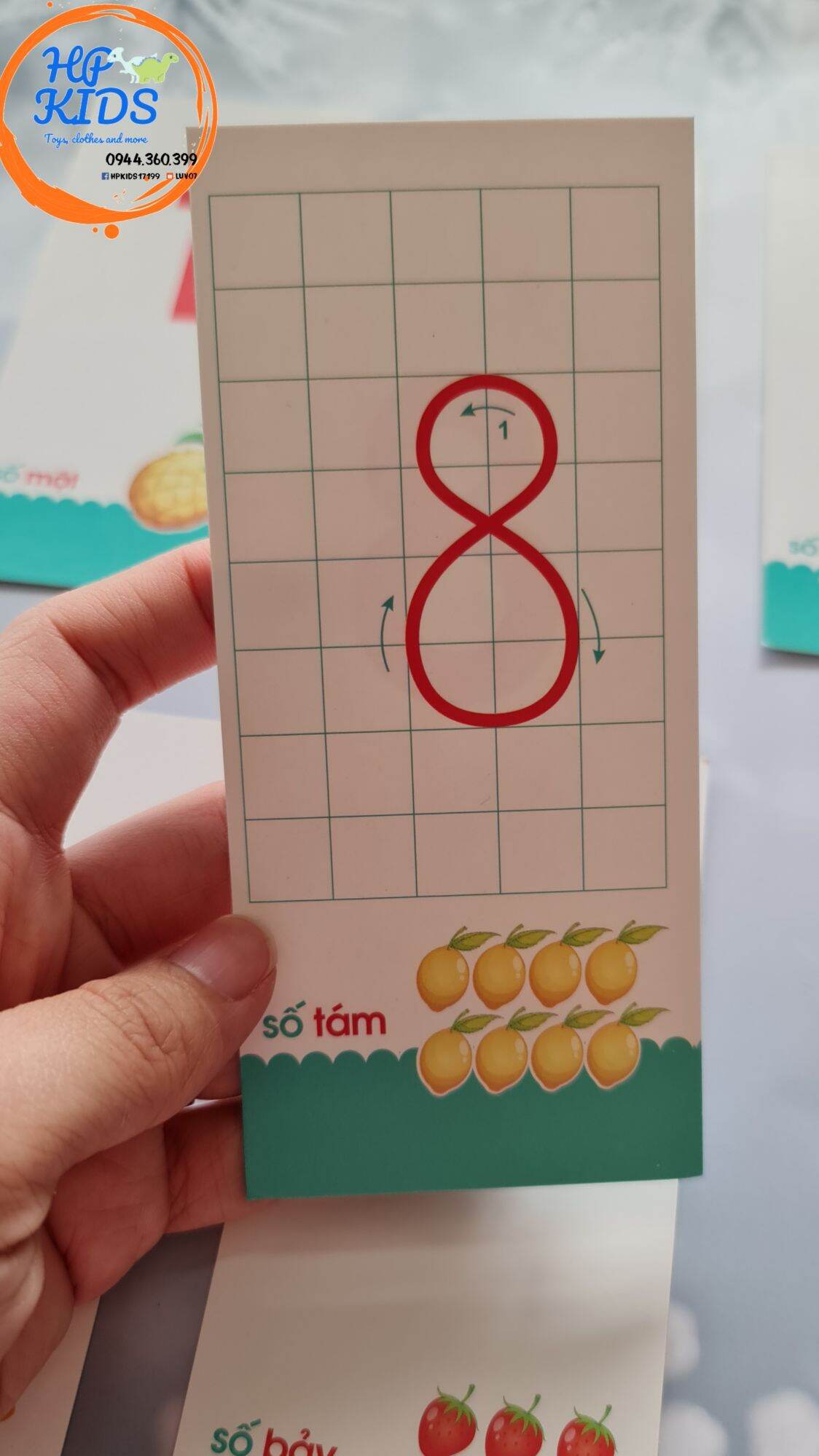 Bộ flash card 44 thẻ học chữ và số