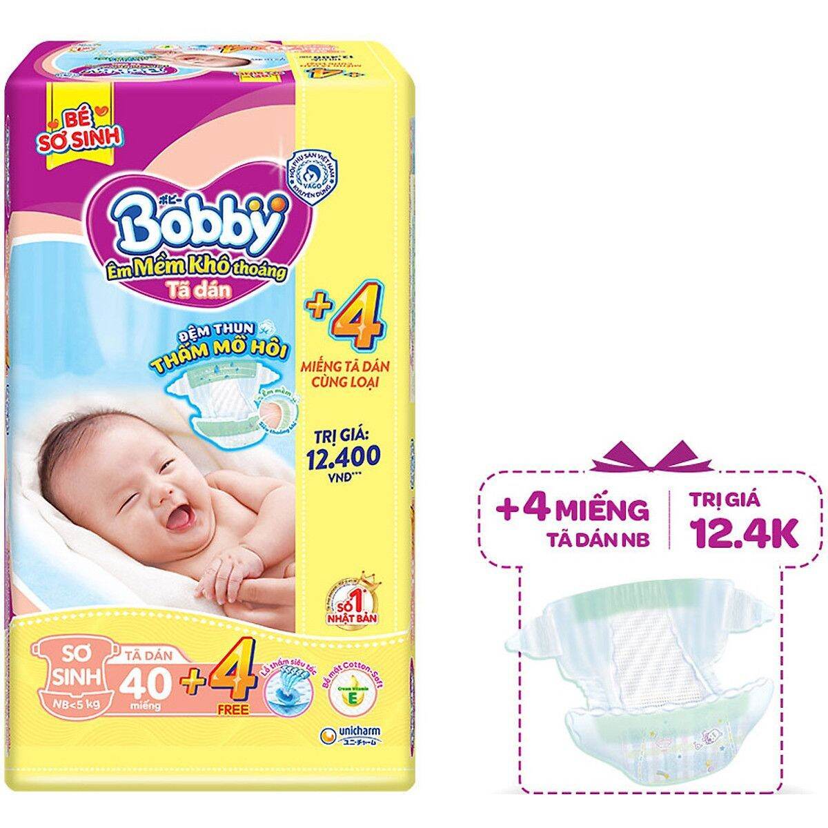Tã dán Bobby size XS 38 miếng