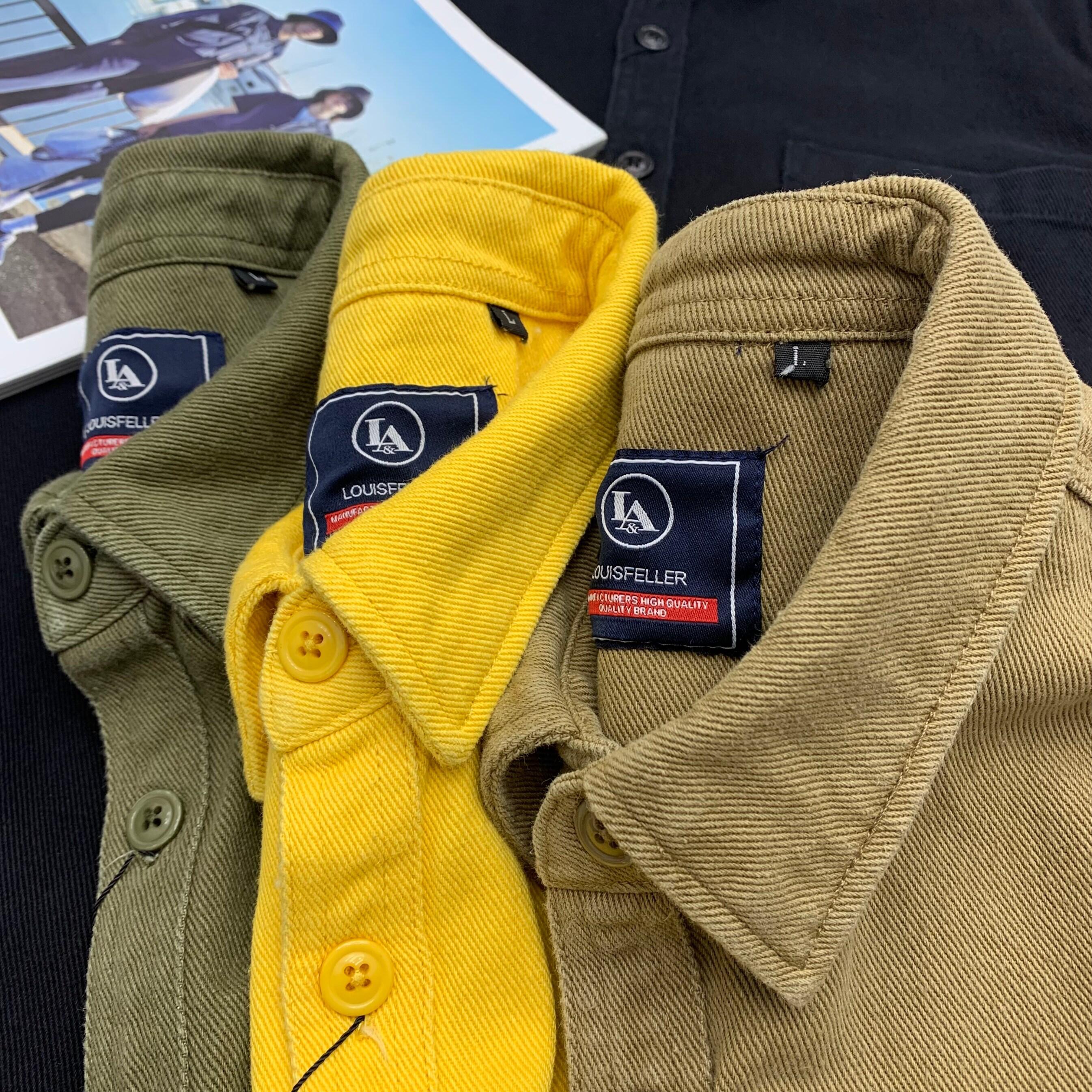 Trang Phục Đi Làm Dày Dặn Công Sở Amei Ka Ki Áo Sơ Mi Áo Khoác Rộng Rãi Cỡ Lớn Cổ Điển Phong Cách Hồng Kông Thường Ngày Tay Dài Cotton Cho Nam