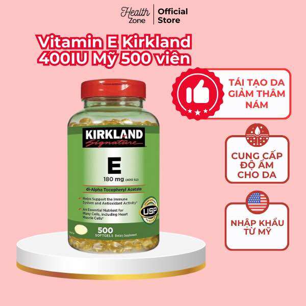 [Hàng Chính Hãng] Vitamin E Kirkland Mỹ Hủ 500 Viên