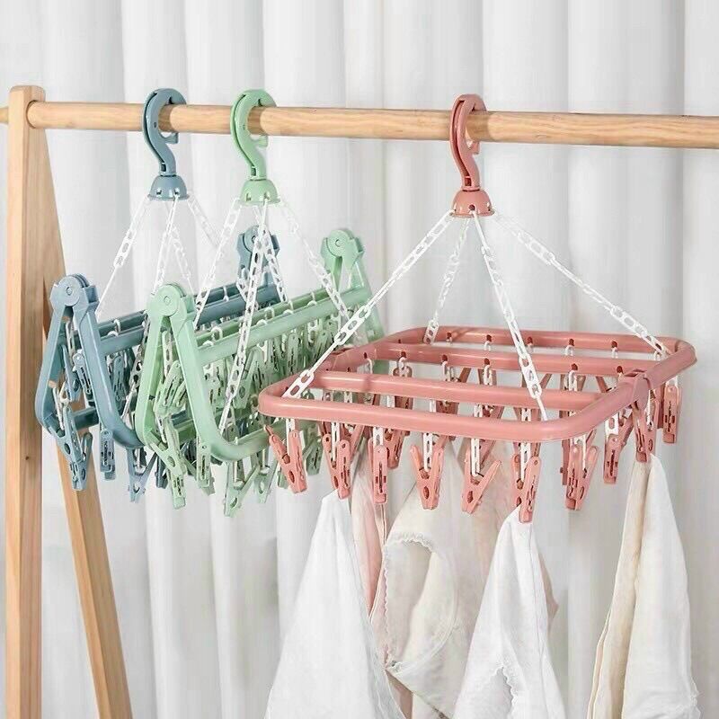 Móc chùm nhựa 32 kẹp phơi đồ cho bé