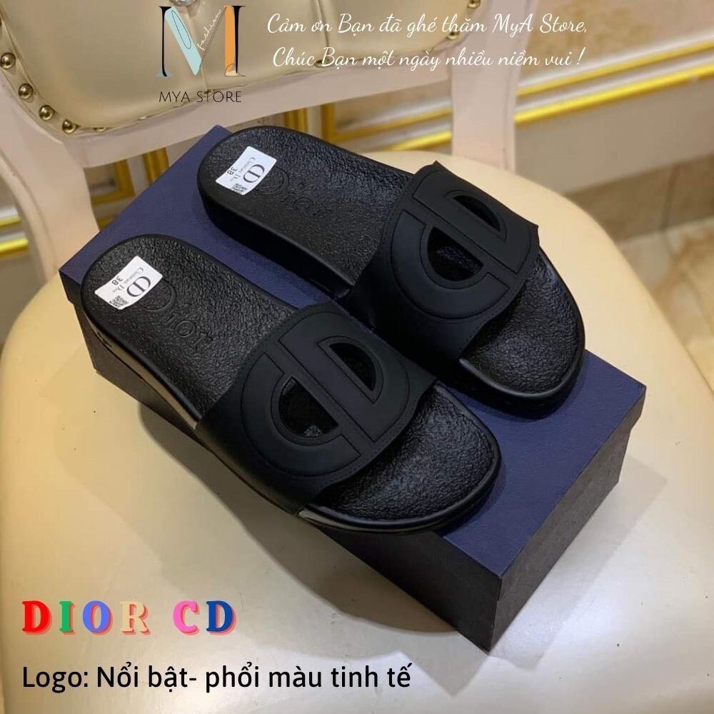Dép lê thời trang quai ngang chữ CD nam đẹp 2023