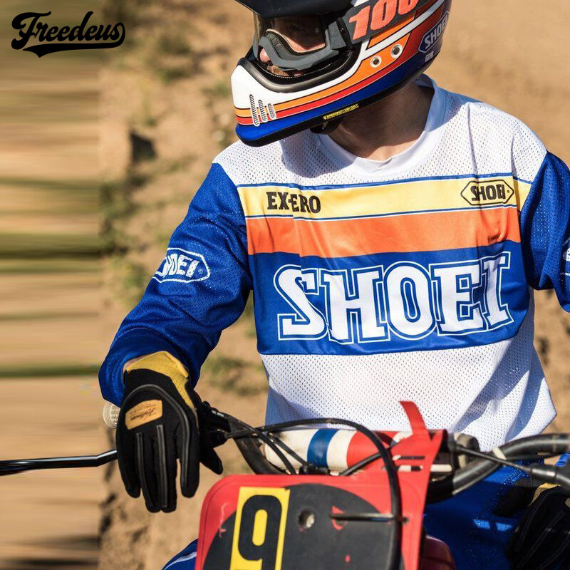 Deus Retro Motorcycle Off-road服速干排汗长袖机车赛服林道速降骑行tshirt男款一年四季适用