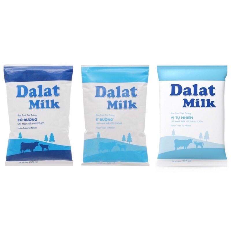 TÚI/ BỊCH SỮA TƯƠI TIỆT TRÙNG ĐÀ LẠT MILK/ DALAT MILK - 220ML