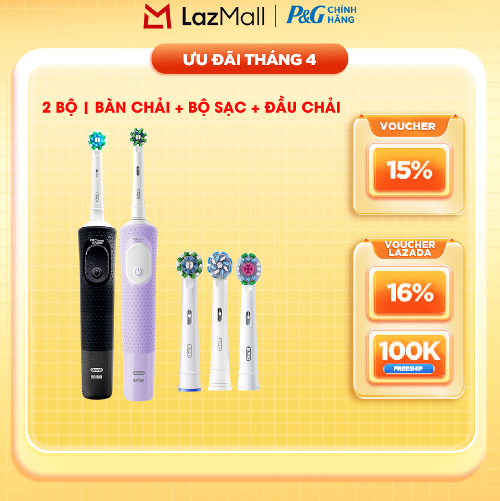 Combo Bàn Chải Bàn Chải Oral-B Vitality Pro Dành Cho Cặp Đôi