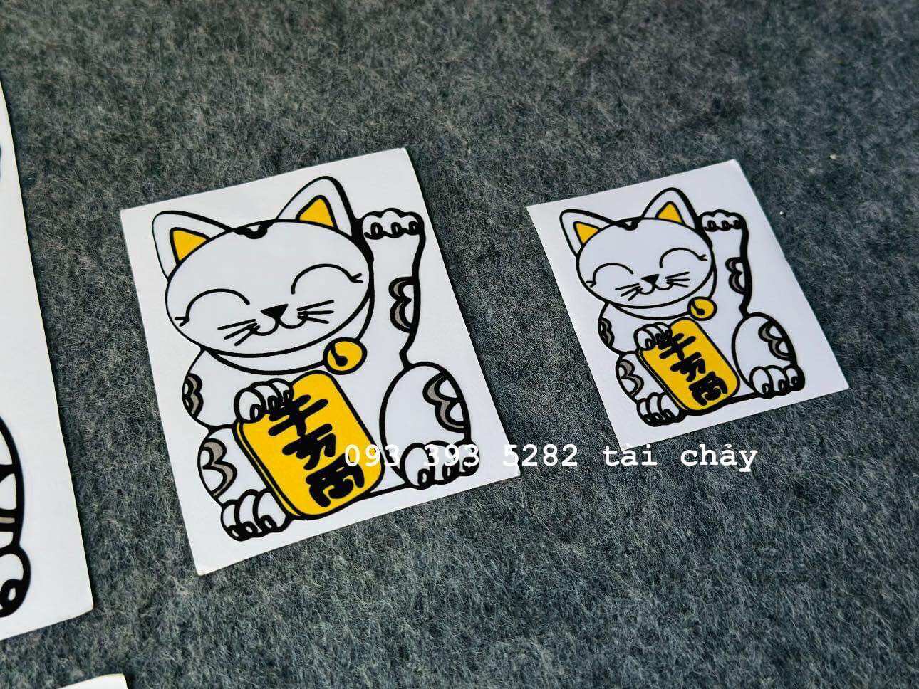 [ 1 MIẾNG ] TEM DECAL STICKER MÈO THẦN TÀI DÁN TRANG TRÍ XE