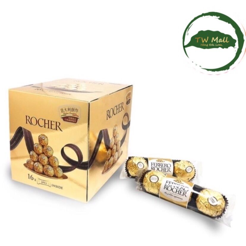 1 VỈ (3 VIÊN 37g x 1) SOCOLA FERRERO ROCHER HALZENUT Ý - TW Mall
