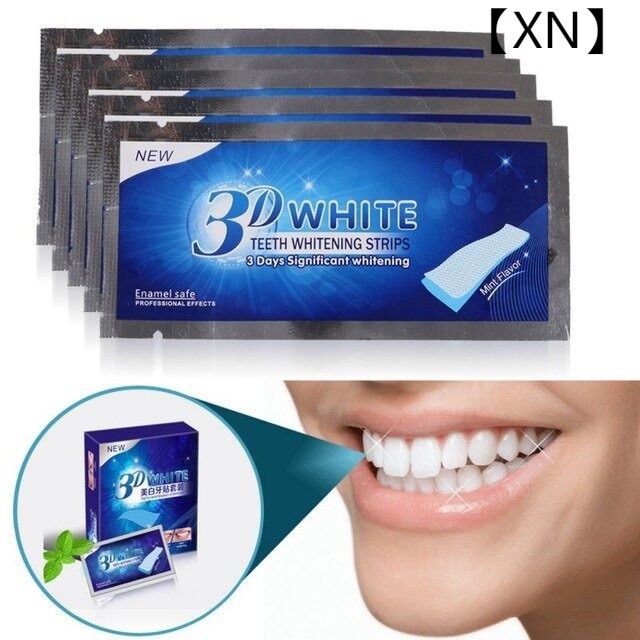 Miếng dán trắng răng 3D White Teeth Whitening Strips hỗ trợ làm trắng răng hiệu quả - 1 gói 2 miếng cho 1 lần sử dụng