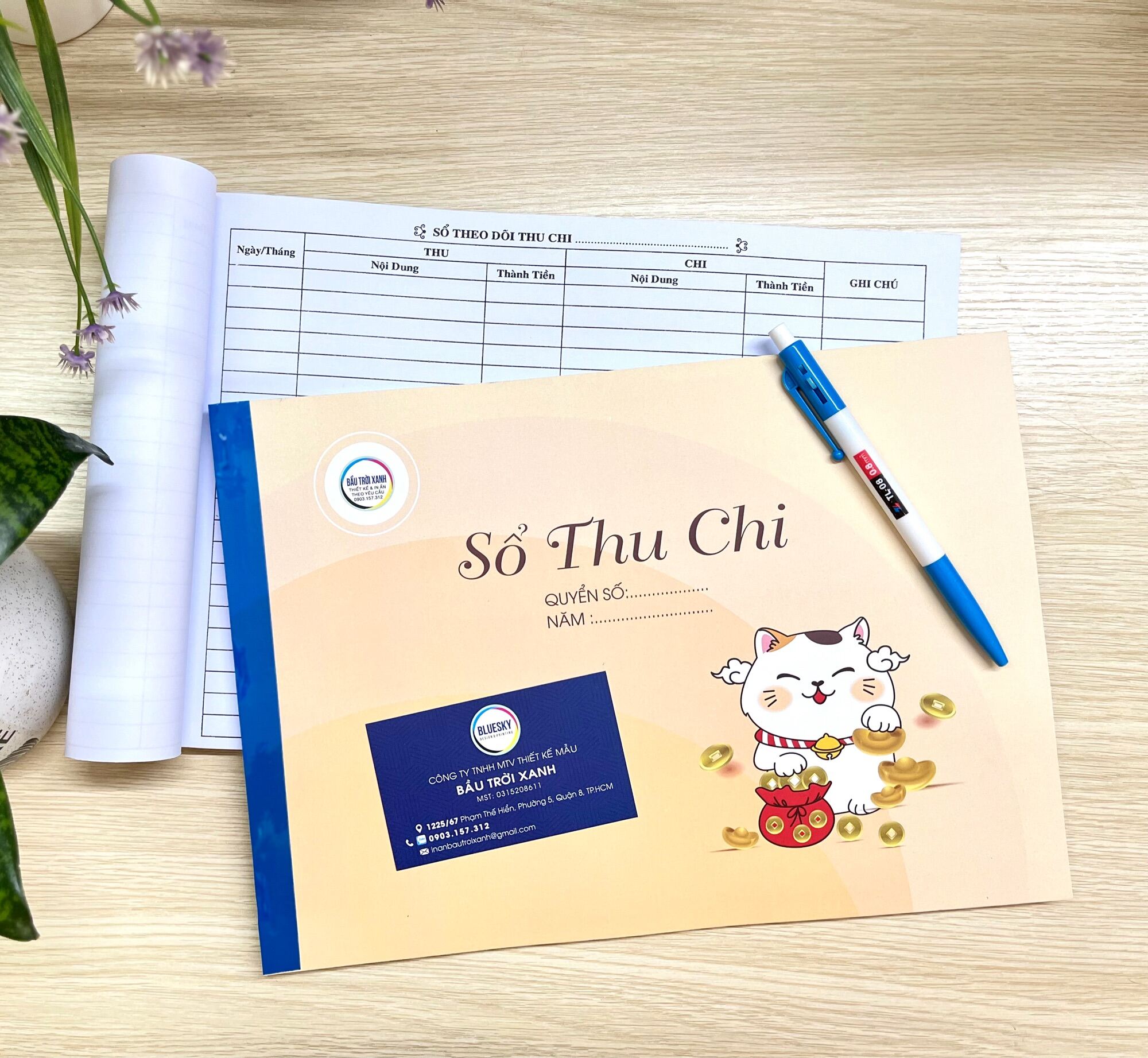 Sổ thu chi A4 (20x30cm) giấy dày 50 tờ/quyển