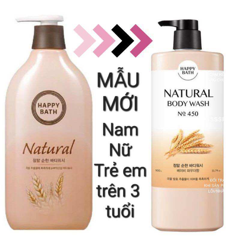 SỮA TẮM HAPPY BATH NATURAL - TINH CHẤT LÚA MẠCH 900g