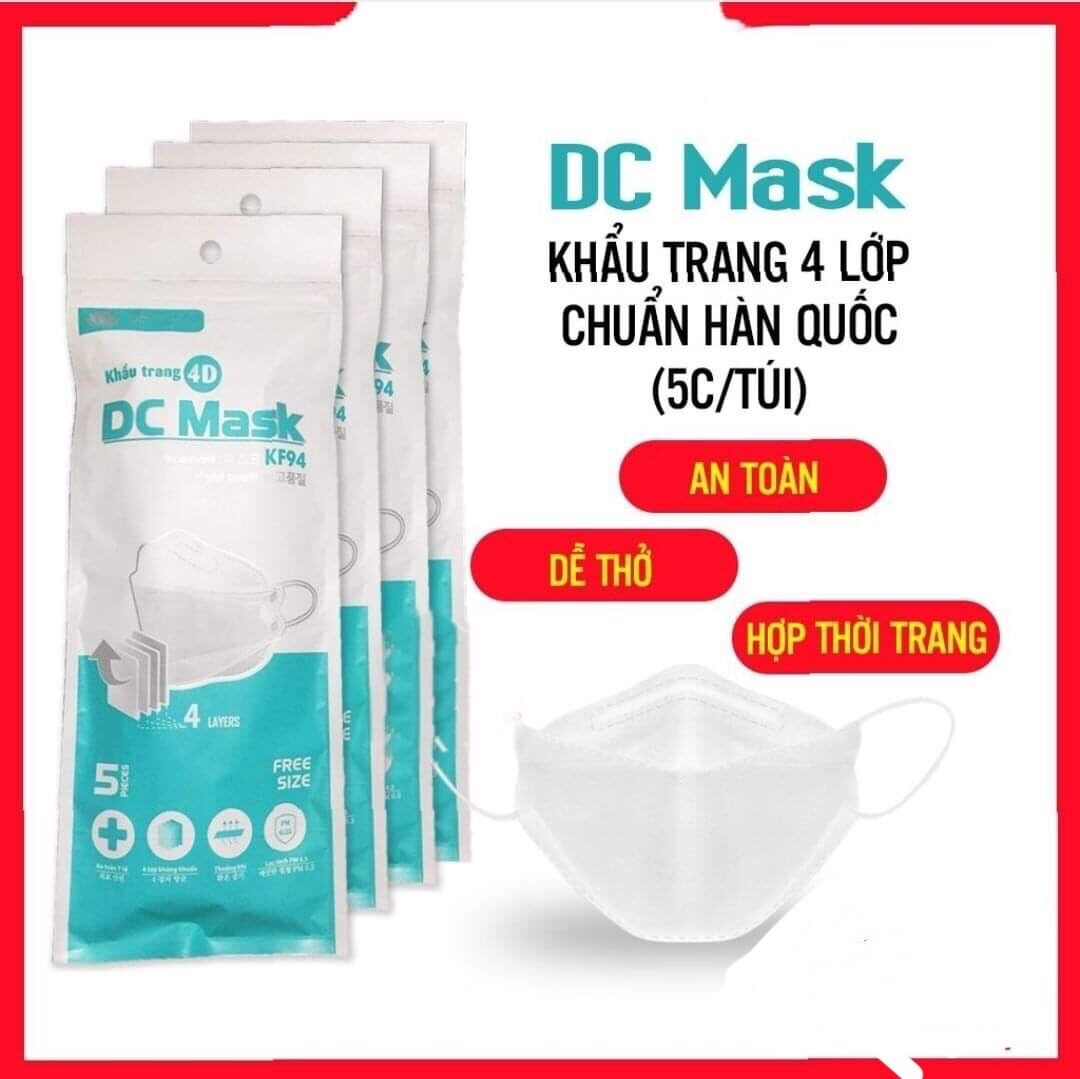 Set 50 cái khẩu trang 4D Dc 4 lớp