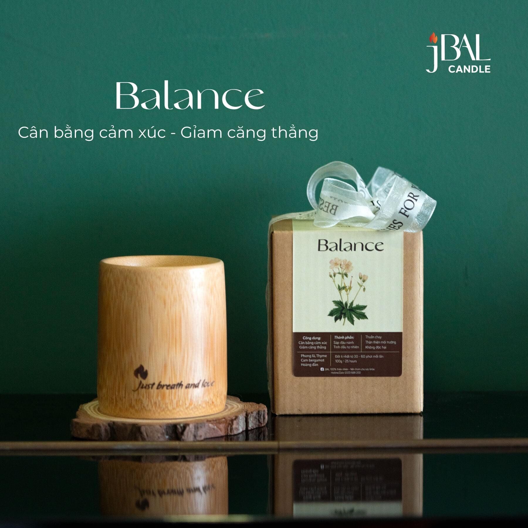 Nến thơm jbal hũ tre 125g