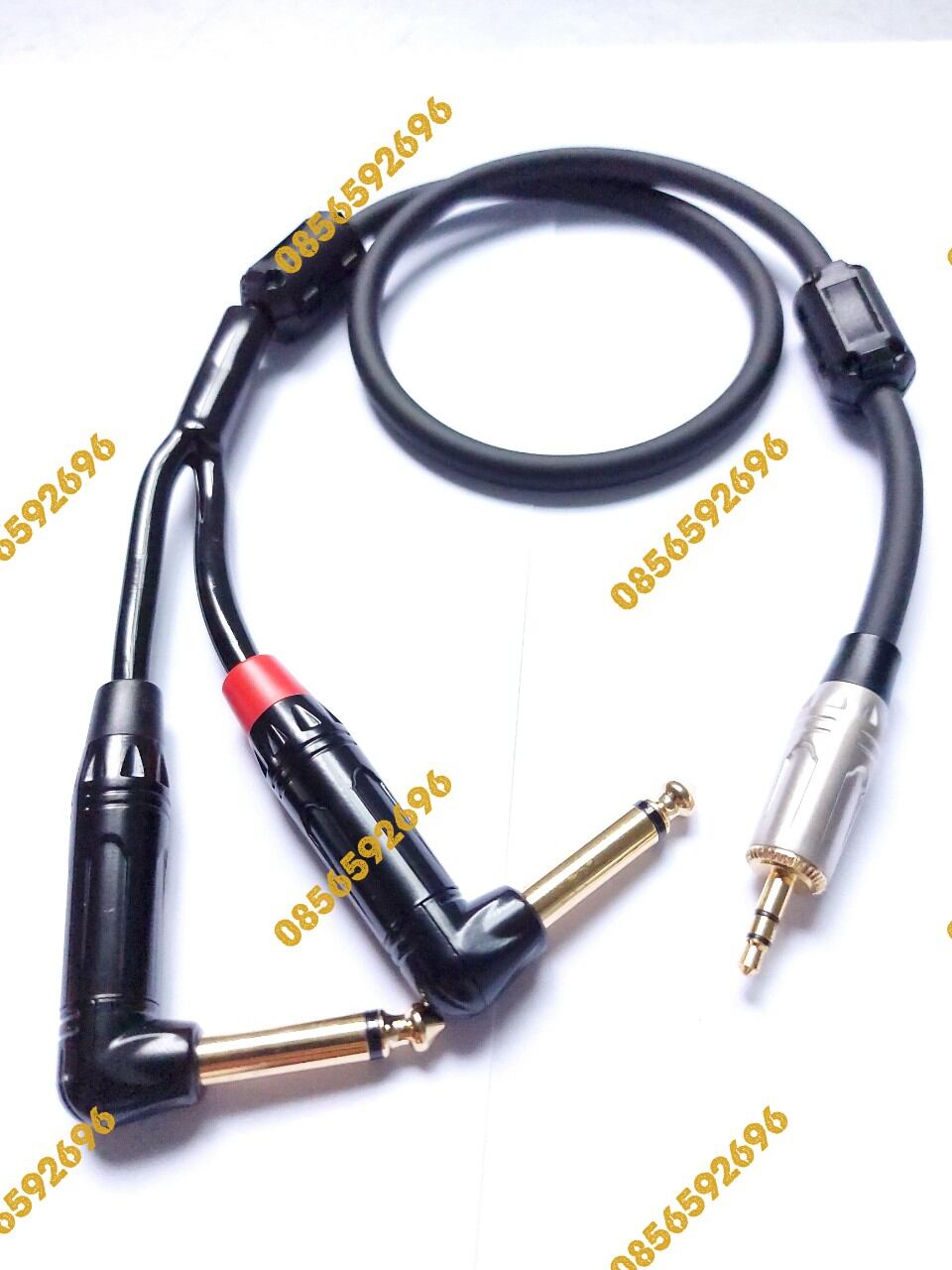 Dây tín hiệu jack cắm 3.5mm ra 2 jack 6mm cong, dài 1.5m