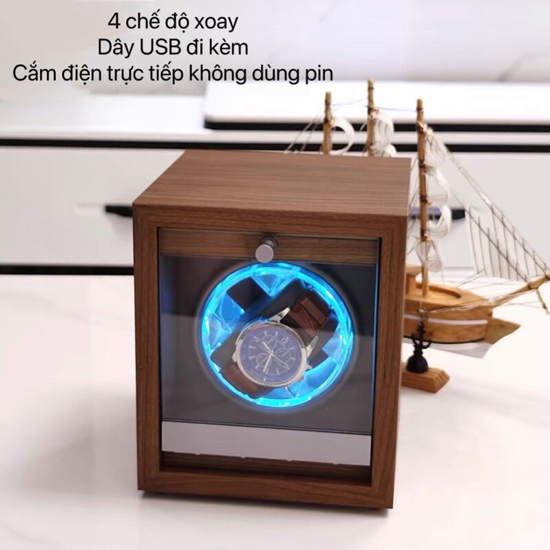 Hộp đựng đồng hồ cơ automatic xoay tự động lưu trữ cót