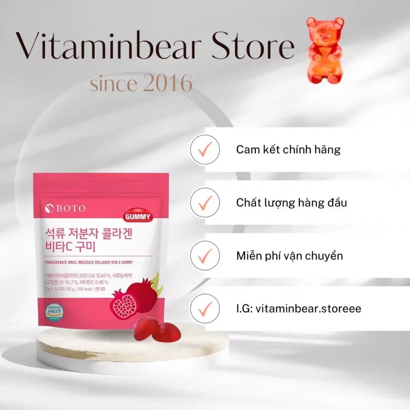 Kẹo Collagen Boto vị Lựu
