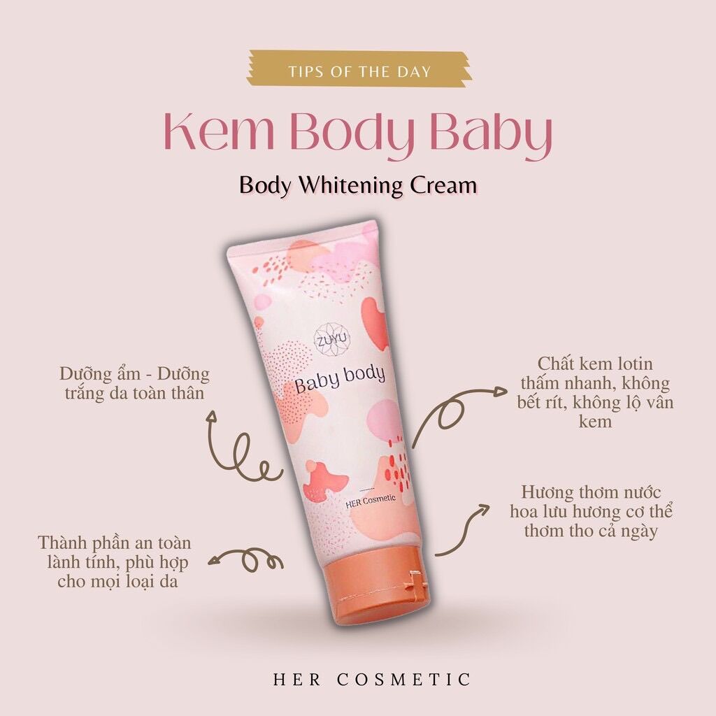 Kem dưỡng trắng da BaBy Body -250ml