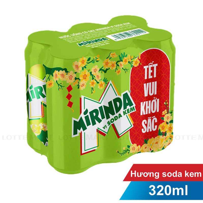 Lốc Nước Ngọt Có Ga Mirinda Soda Kem Lon x 320ml