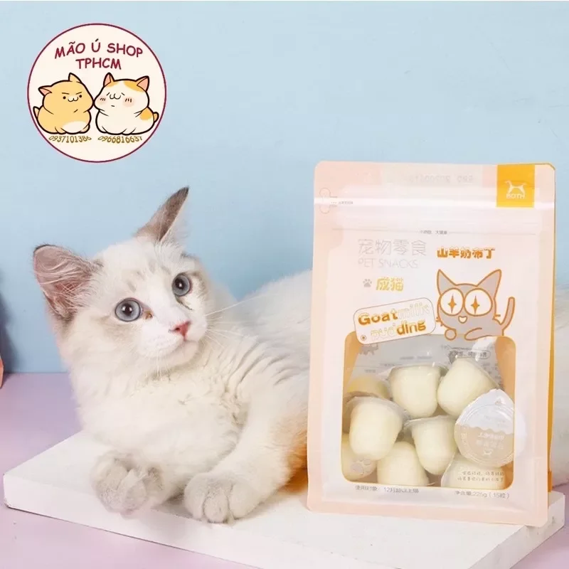 BỊCH 15 VIÊN PUDDING SỮA DÊ - THẠCH RAU CÂU CHO CHÓ MÈO