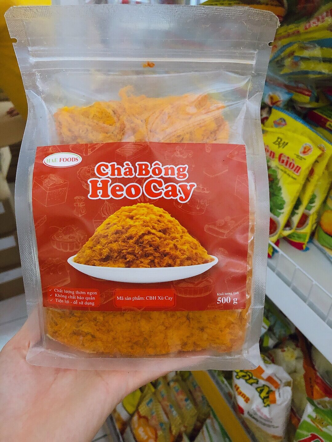 Chà bông heo xù cay cực ngon 500gr