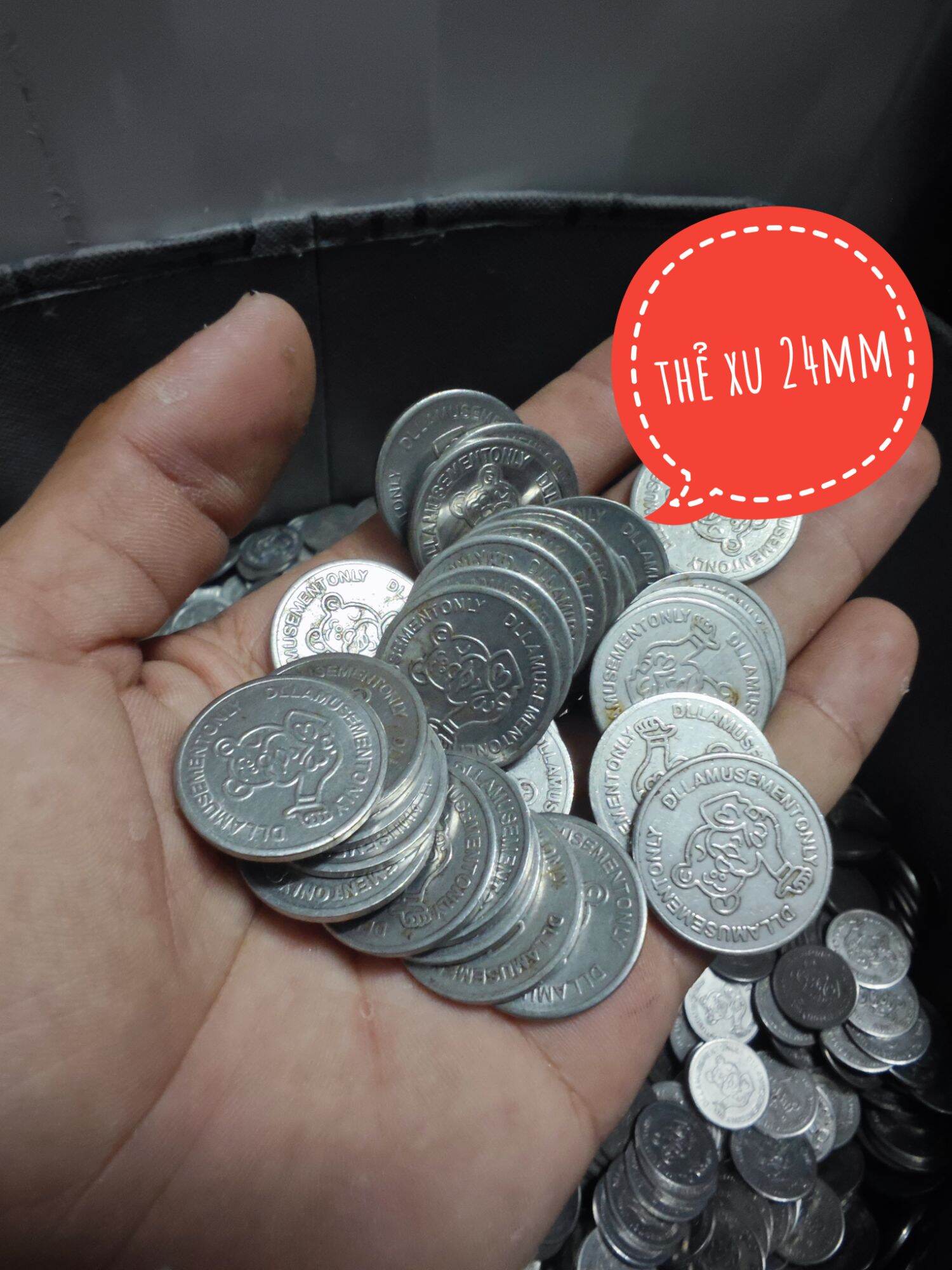 Thẻ xu máy game 24mm combo 50 thẻ xu cũ đã sử dụng
