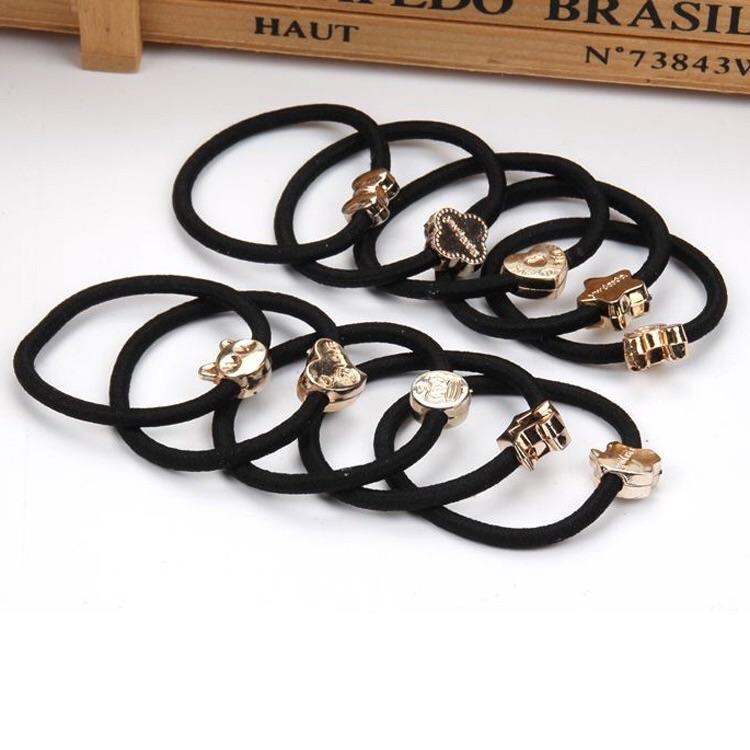 Combo 5 dây chun buộc tóc siêu dai với nhiều hình logo thú vị