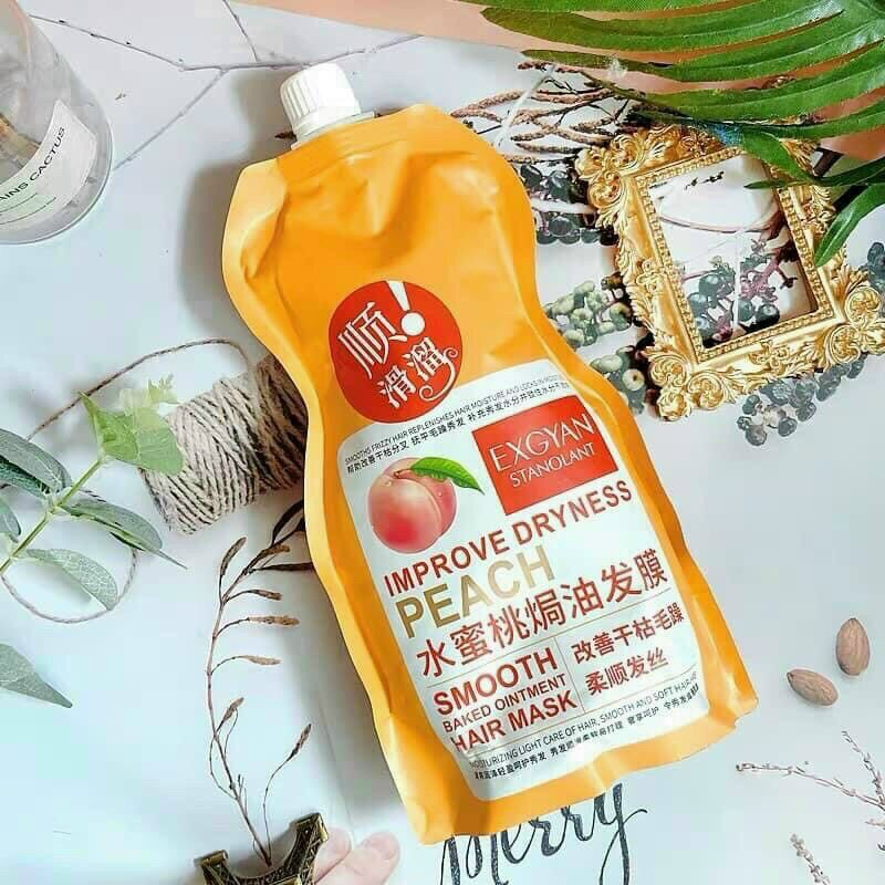 Cấp cứu tóc hư tổn khô gãy rụng với Ủ tóc đào Exgyan