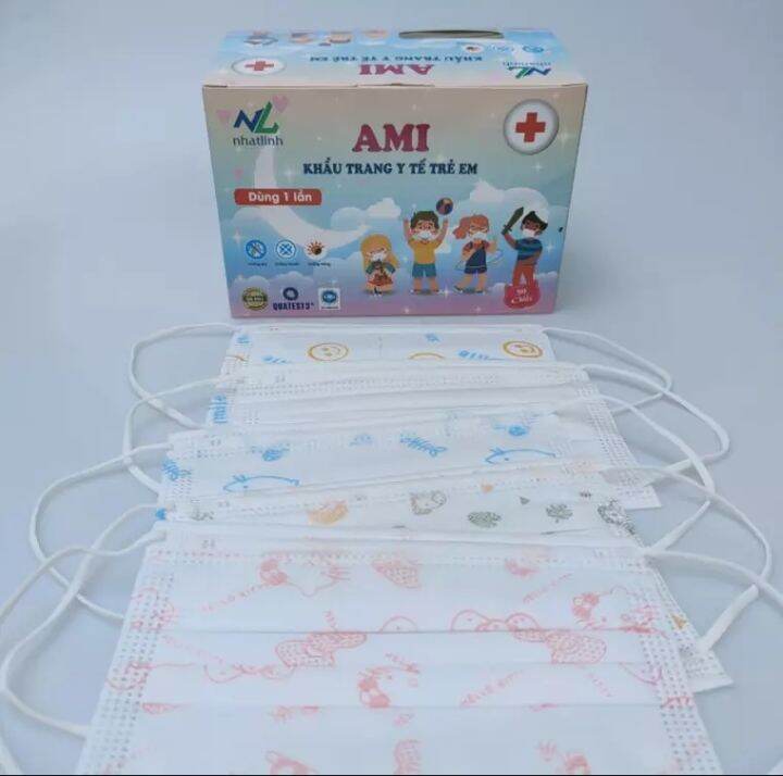 khẩu trang y tế trẻ em Ami hàng cao cấp (3 lớp 50 cái/ hộp)