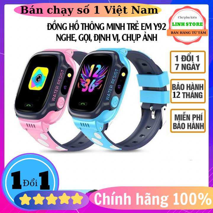 [👍👍👍SALEEEE TO KHÔNG LO VỀ GIÁ] Đồng hồ định vị thông minh Y92 JVJ cho trẻ em - Hỗ trợ tiếng Việt, Kháng nước IP67, Có WF-Bảo hành 12T chỉ có tại VKTUẤN STORE