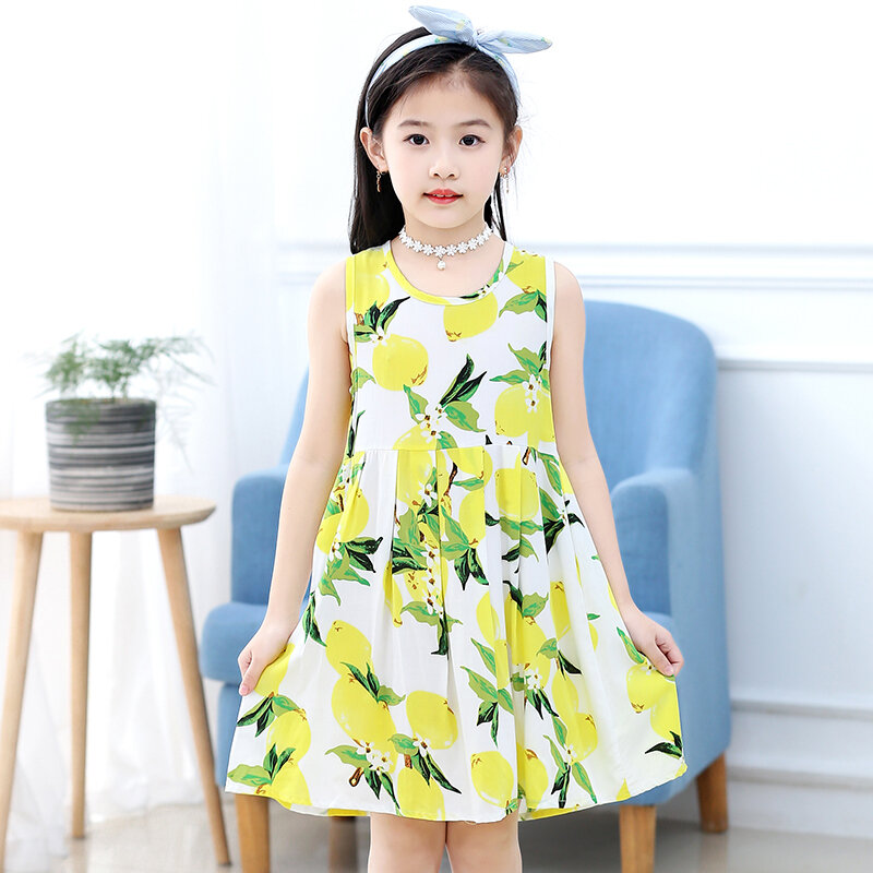 Váy ngủ bé gái váy hai dây trẻ em lụa cotton mẫu mỏng mùa hè đồ ngủ bé gái công chúa cotton đồ mặc nhà lụa lạnh