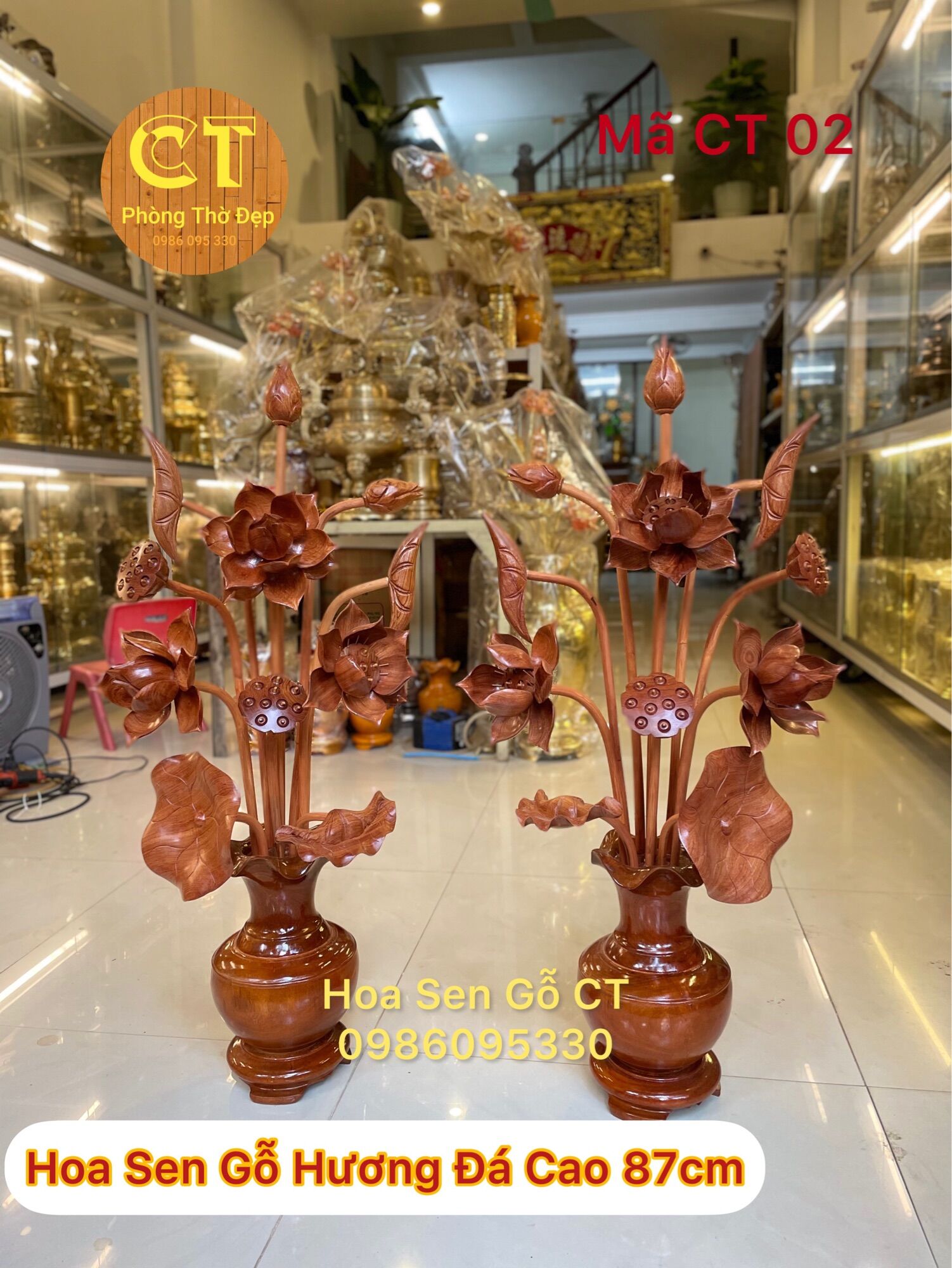 Hoa sen gỗ hương đá - 1 bình