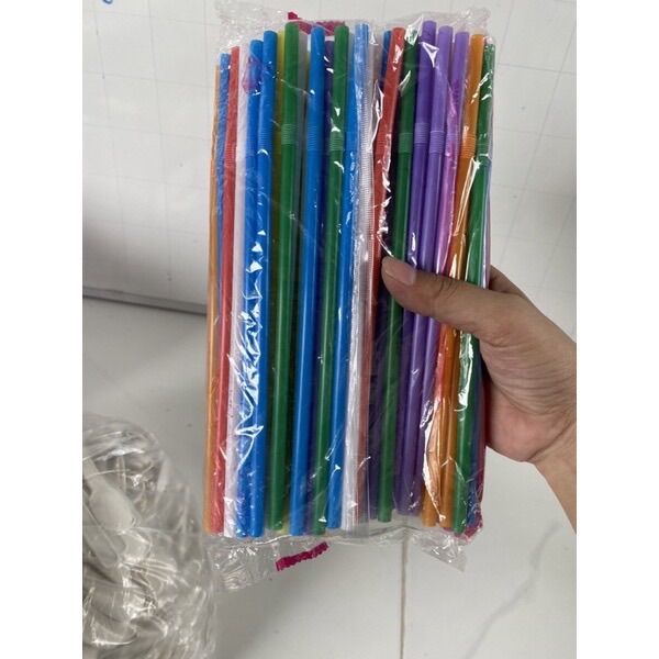 Sỉ ( 1 Bịch ống hút cong 80 ống nhiều màu )
