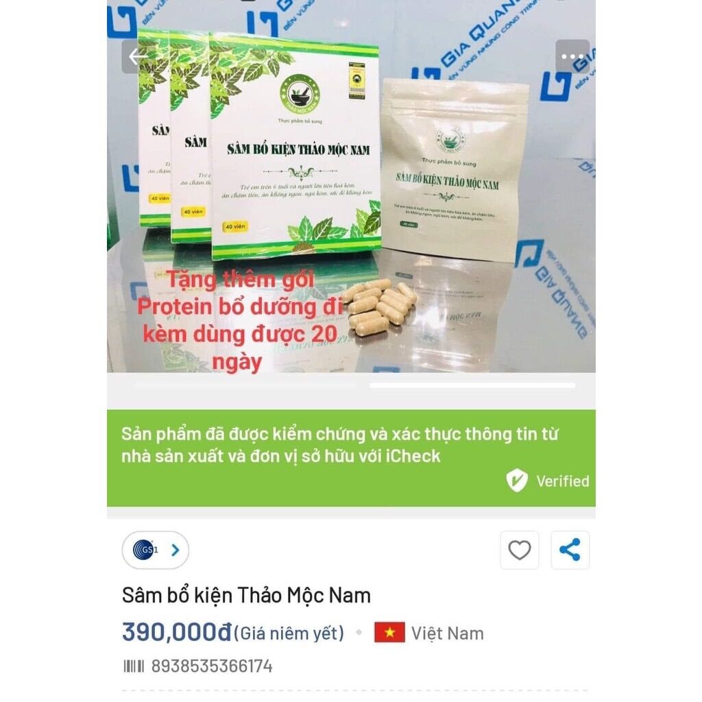 [Mẫu mới tặng Protein] Sâm Bổ Kiện Thảo Mộc Nam - Tăng cân hiệu quả