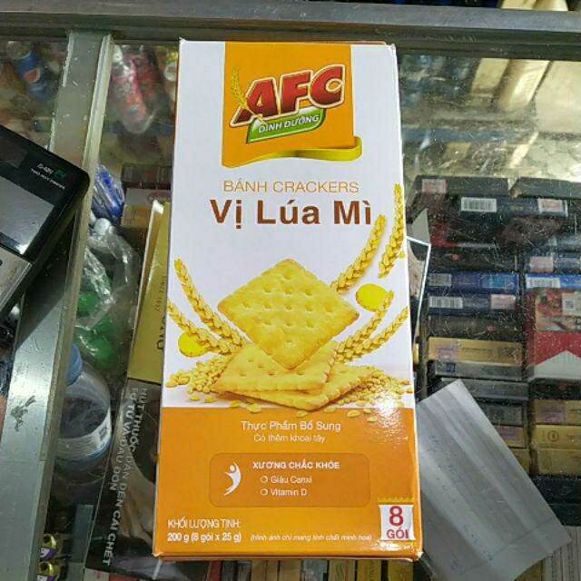 Bánh AFC Mặn vị rau & lúa mì hộp 8 gói 200g
