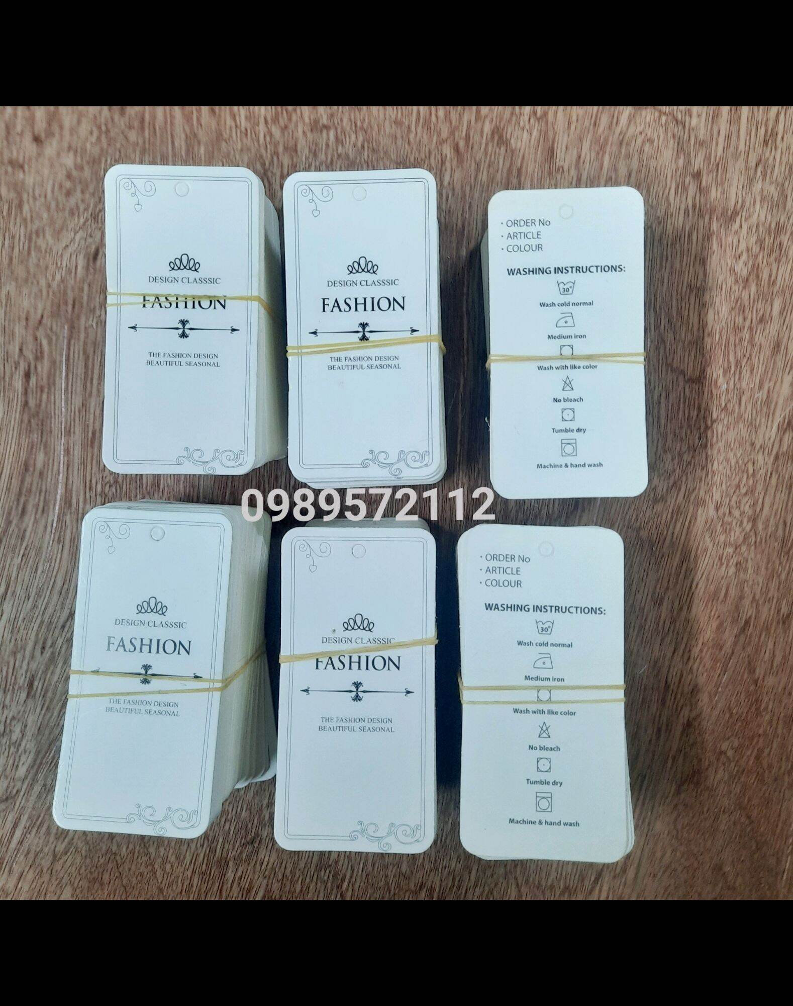 Tag mác quần áo bằng giấy (100 cái).